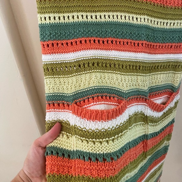 Zara Knit Crochet Striped Multicolor Sleeveless Dress NWOT Blogger Favorite - Picture 4 of 9